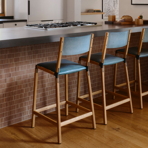 Bellota Blue - Ox Oak Counter Stool